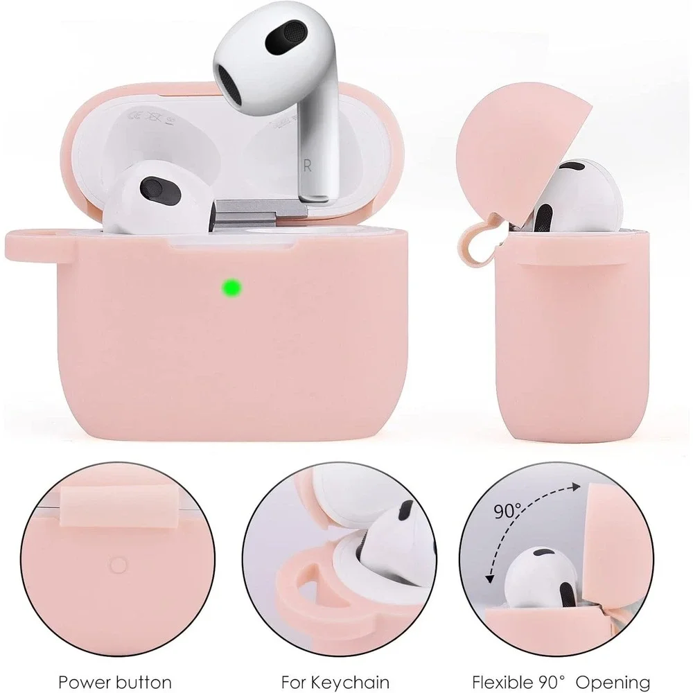Worryfree Gadgets‎ Silicone Case for Apple AirPod 3 with Bling Elephant Keychain